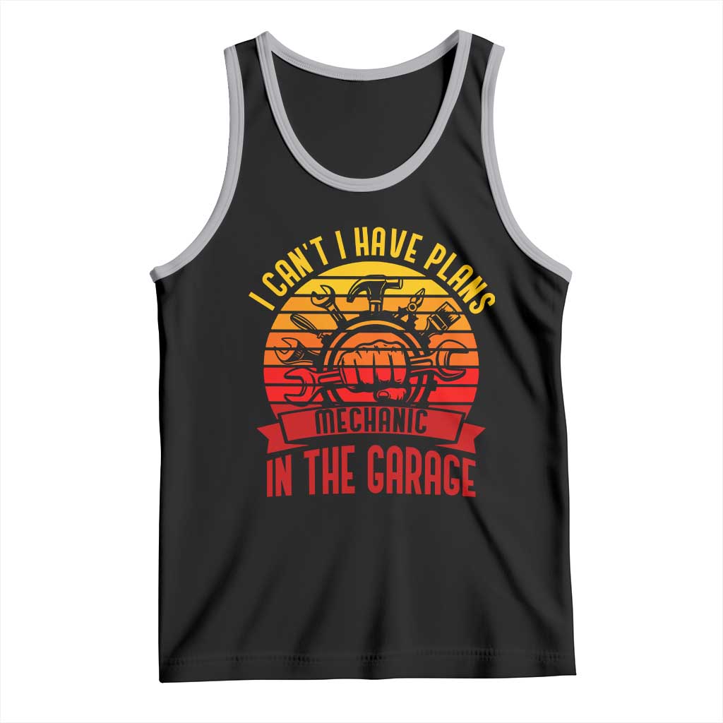 Funny Car Mechanic Tank Top I Cant I Have Plans In The Garage TS14 Black Athletic Heather Print Your Wear