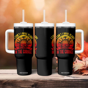 Funny Car Mechanic Tumbler With Handle I Cant I Have Plans In The Garage TS14 Print Your Wear