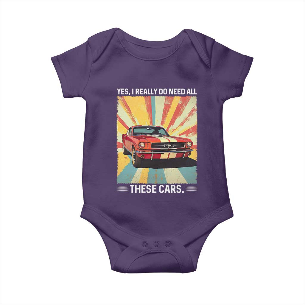 Funny Garage Mechanic Baby Onesie Yes I Really Do Need All These Cars TS14 Purple Print Your Wear