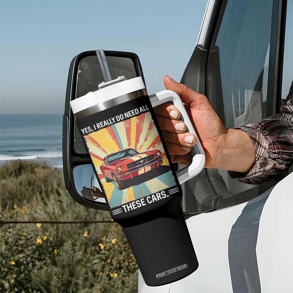 Funny Garage Mechanic Tumbler With Handle Yes I Really Do Need All These Cars TS14 Print Your Wear