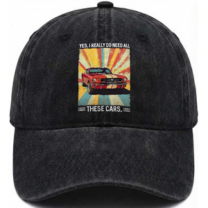 Funny Garage Mechanic Washed Cotton Baseball Cap Yes I Really Do Need All These Cars TS14 Washed Cap Universal Fit Black Print Your Wear