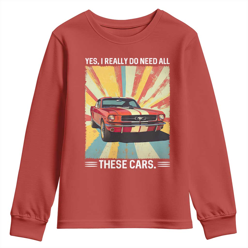 Funny Garage Mechanic Youth Sweatshirt Yes I Really Do Need All These Cars TS14 Red Print Your Wear