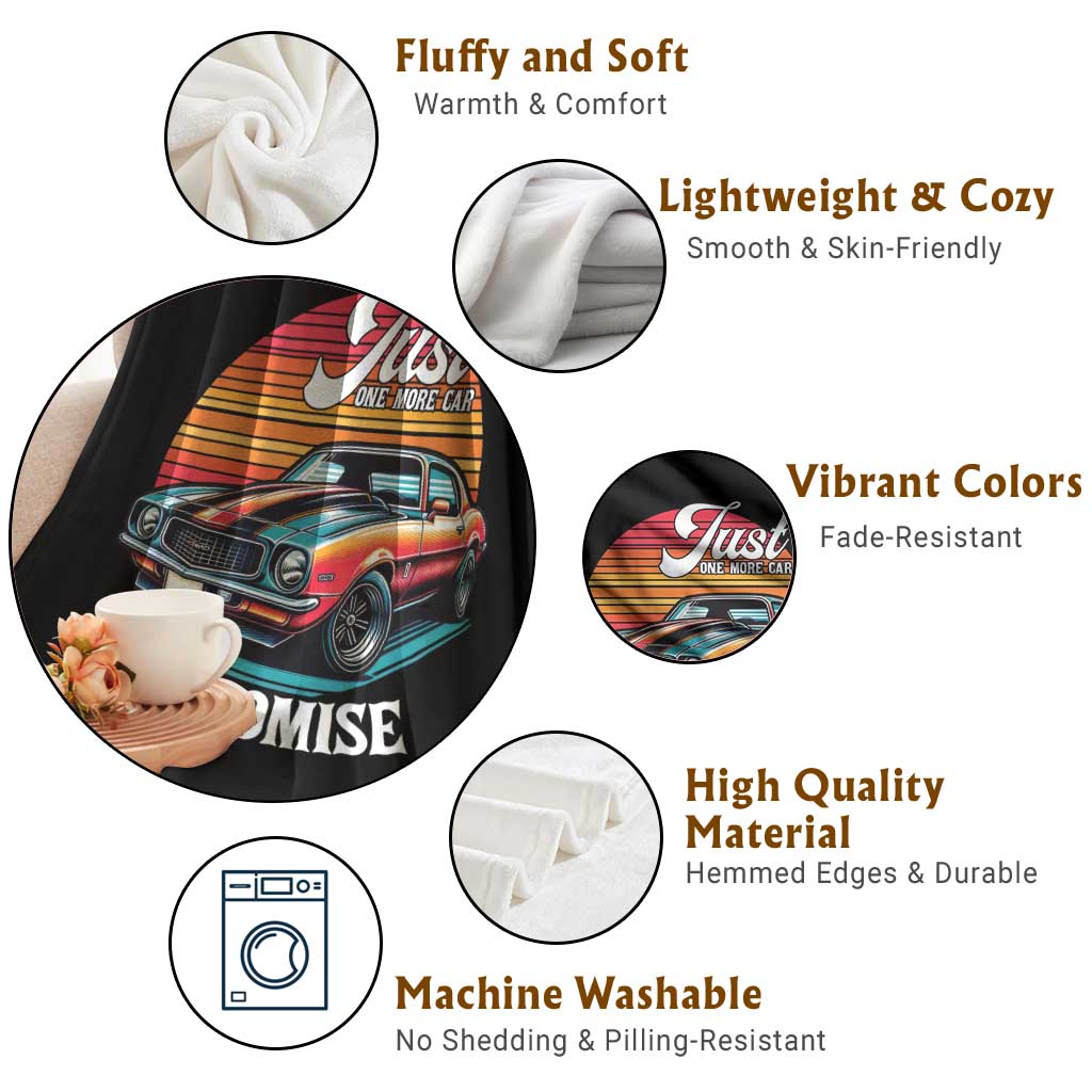 Funny Car Enthusiast Throw Blanket Just One More Car I Promise TS14 Print Your Wear