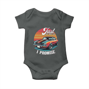 Funny Car Enthusiast Baby Onesie Just One More Car I Promise TS14 Dark Heather Print Your Wear