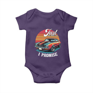 Funny Car Enthusiast Baby Onesie Just One More Car I Promise TS14 Purple Print Your Wear