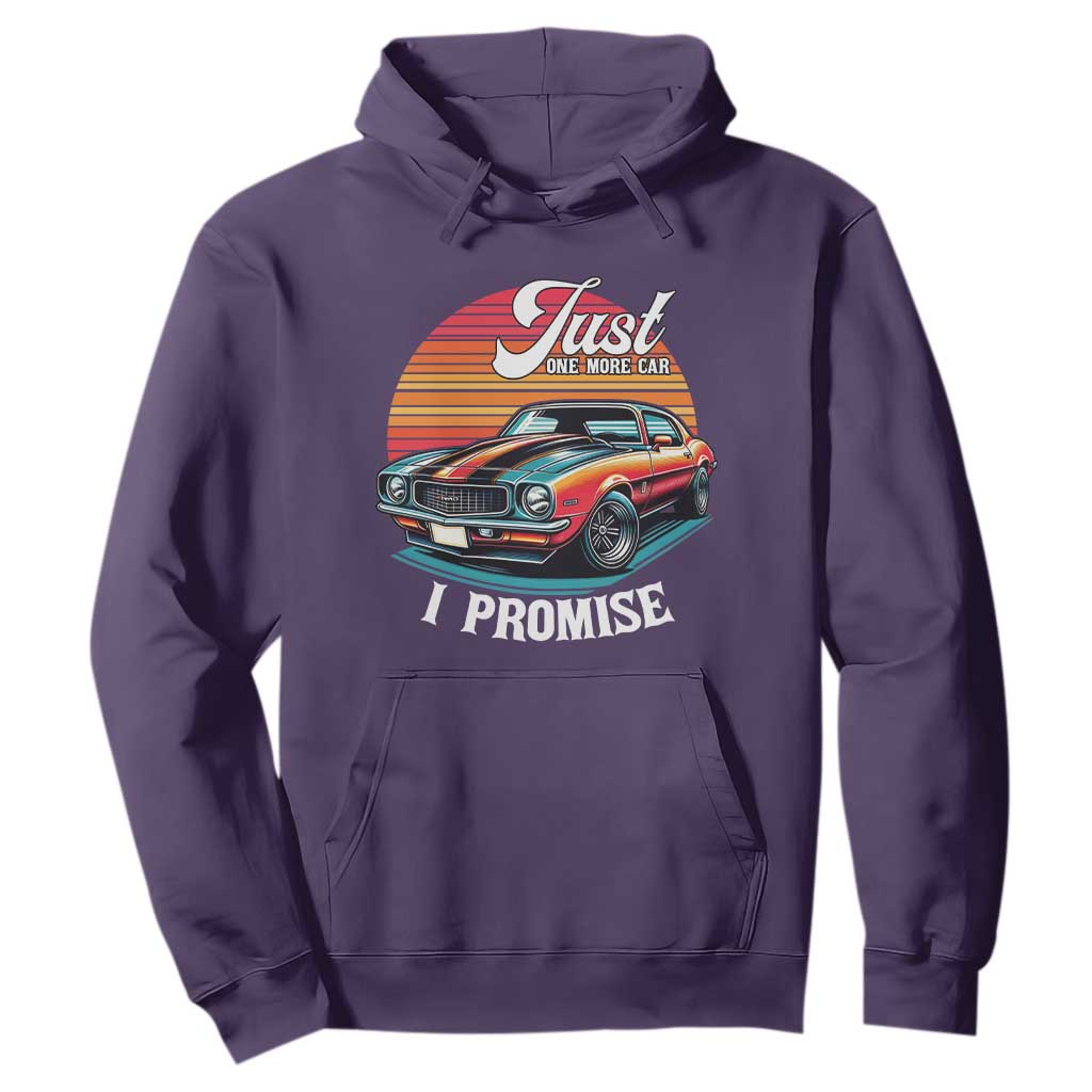 Funny Car Enthusiast Hoodie Just One More Car I Promise TS14 Purple Print Your Wear