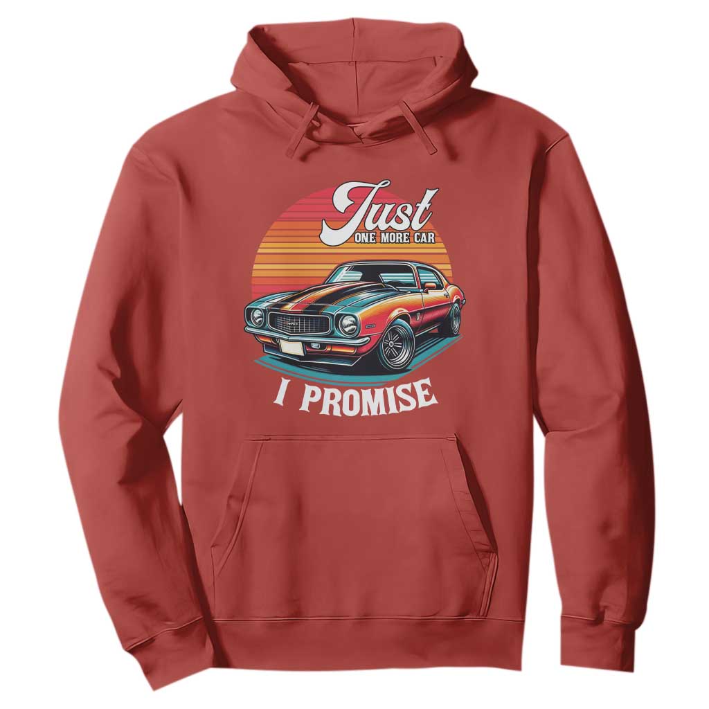 Funny Car Enthusiast Hoodie Just One More Car I Promise TS14 Red Print Your Wear