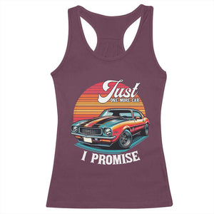 Funny Car Enthusiast Racerback Tank Top Just One More Car I Promise TS14 Maroon Print Your Wear