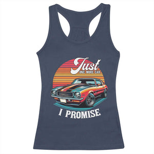 Funny Car Enthusiast Racerback Tank Top Just One More Car I Promise TS14 Navy Print Your Wear
