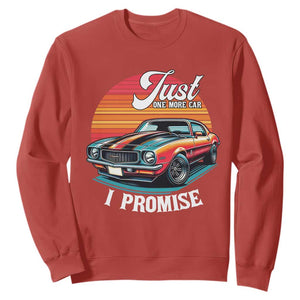Funny Car Enthusiast Sweatshirt Just One More Car I Promise TS14 Red Print Your Wear