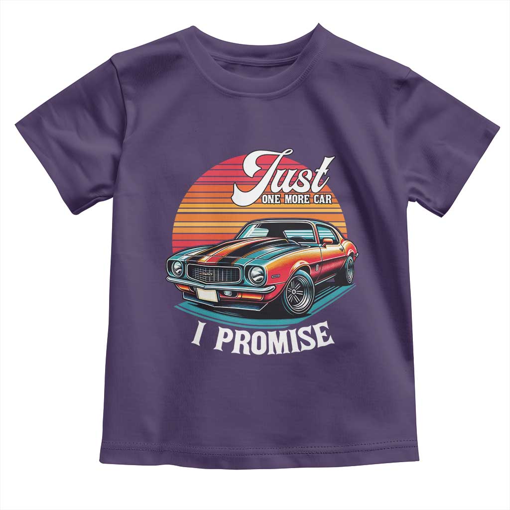 Funny Car Enthusiast Toddler T Shirt Just One More Car I Promise TS14 Purple Print Your Wear