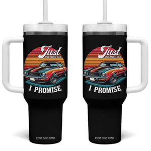 Funny Car Enthusiast Tumbler With Handle Just One More Car I Promise TS14 One Size: 40 oz Black Print Your Wear
