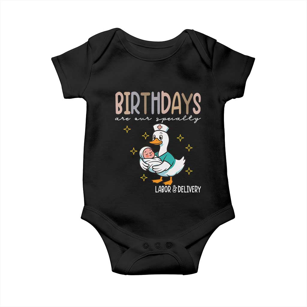 Labor And Delivery Nurse Baby Onesie Birthdays Are Our Specialty TS14 Black Print Your Wear