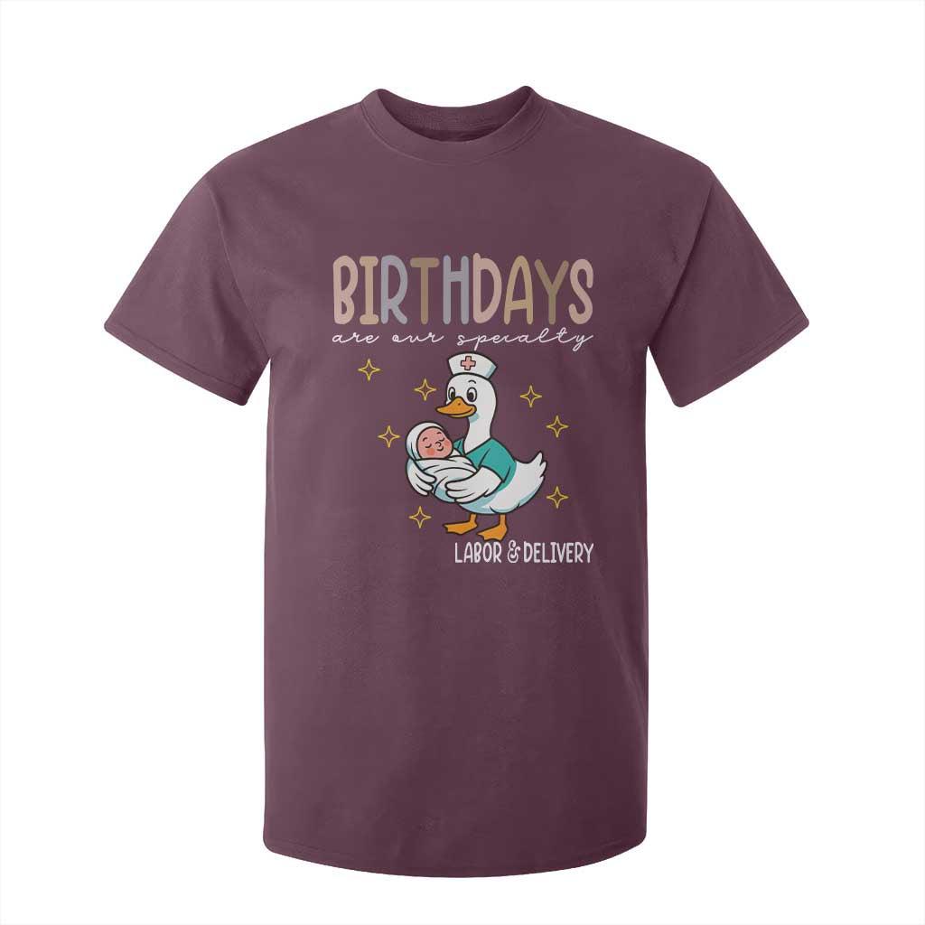 Labor And Delivery Nurse T Shirt For Kid Birthdays Are Our Specialty TS14 Maroon Print Your Wear