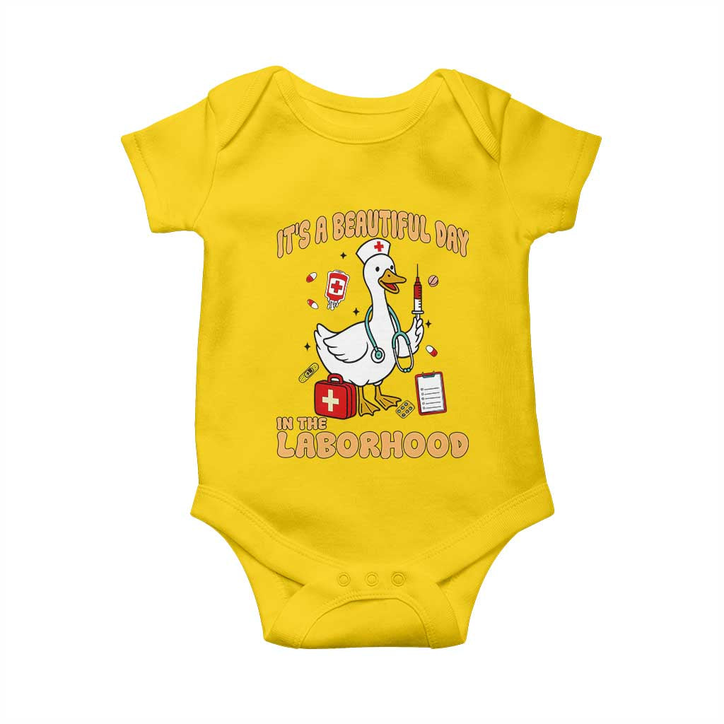Goose ER Nurse Baby Onesie It Is A Beautiful Day In The Laborhood TS14 Daisy Print Your Wear