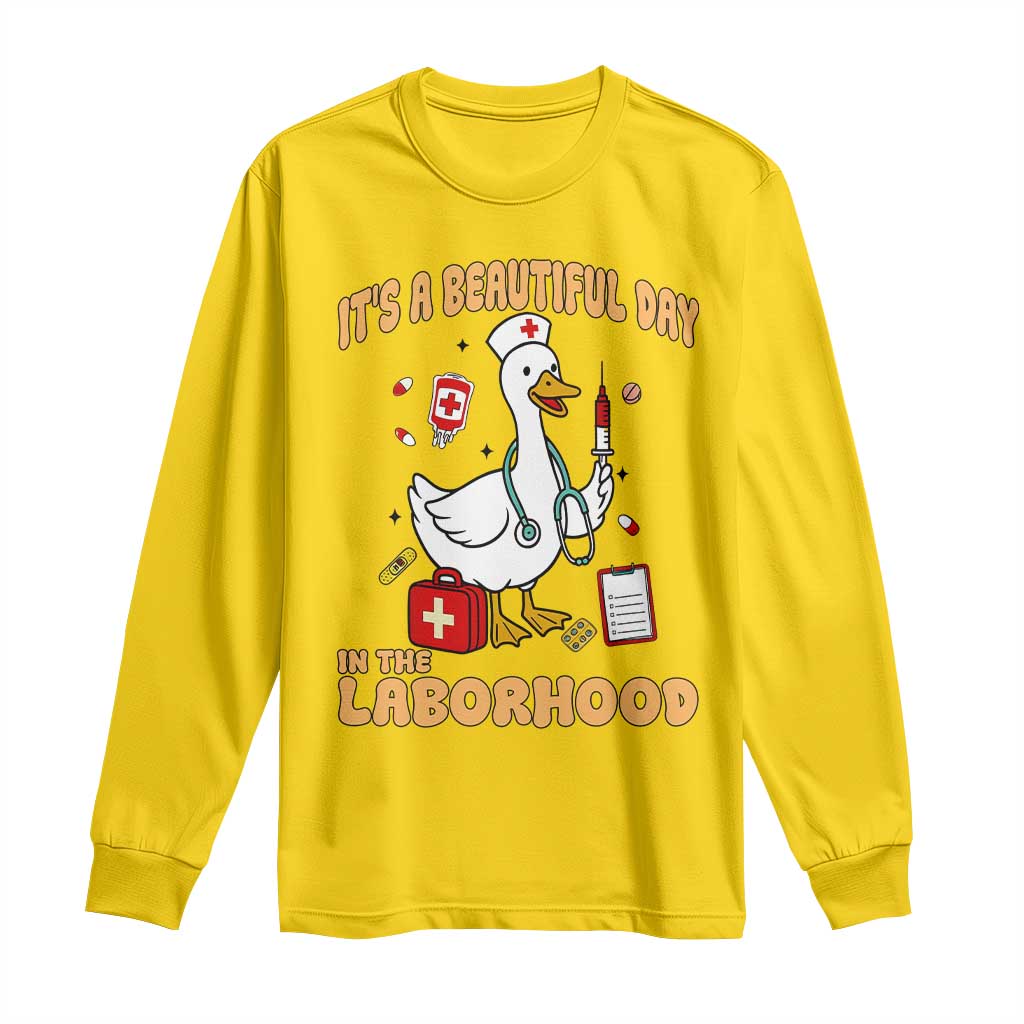 Goose ER Nurse Long Sleeve Shirt It Is A Beautiful Day In The Laborhood TS14 Daisy Print Your Wear