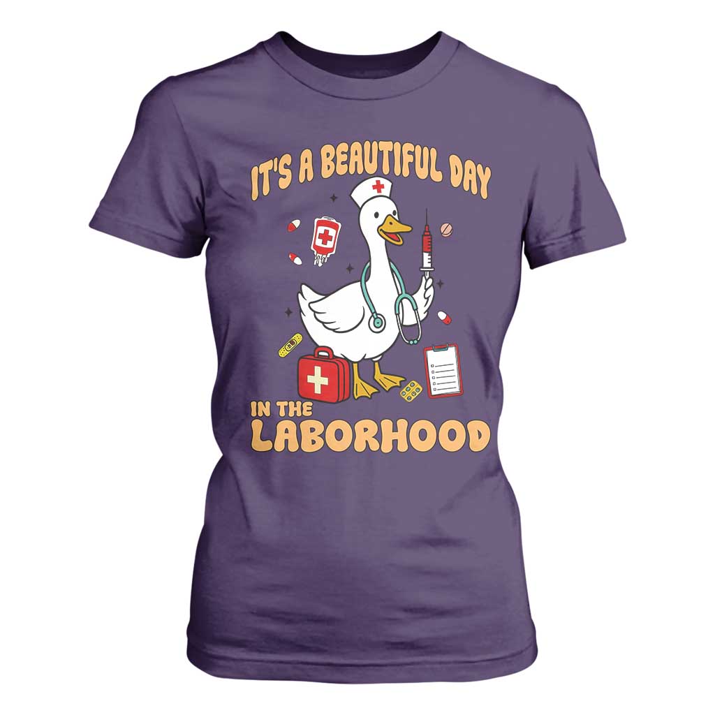 Goose ER Nurse T Shirt For Women It Is A Beautiful Day In The Laborhood TS14 Purple Print Your Wear