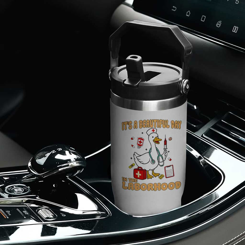 Goose ER Nurse Flip Straw Tumbler It Is A Beautiful Day In The Laborhood TS14 Print Your Wear