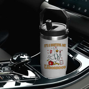 Goose ER Nurse Flip Straw Tumbler It Is A Beautiful Day In The Laborhood TS14 Print Your Wear