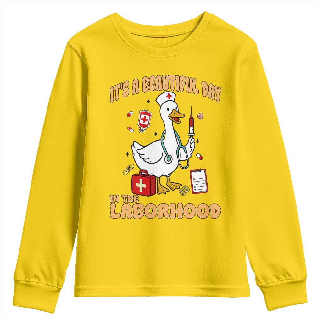 Goose ER Nurse Youth Sweatshirt It Is A Beautiful Day In The Laborhood TS14 Daisy Print Your Wear