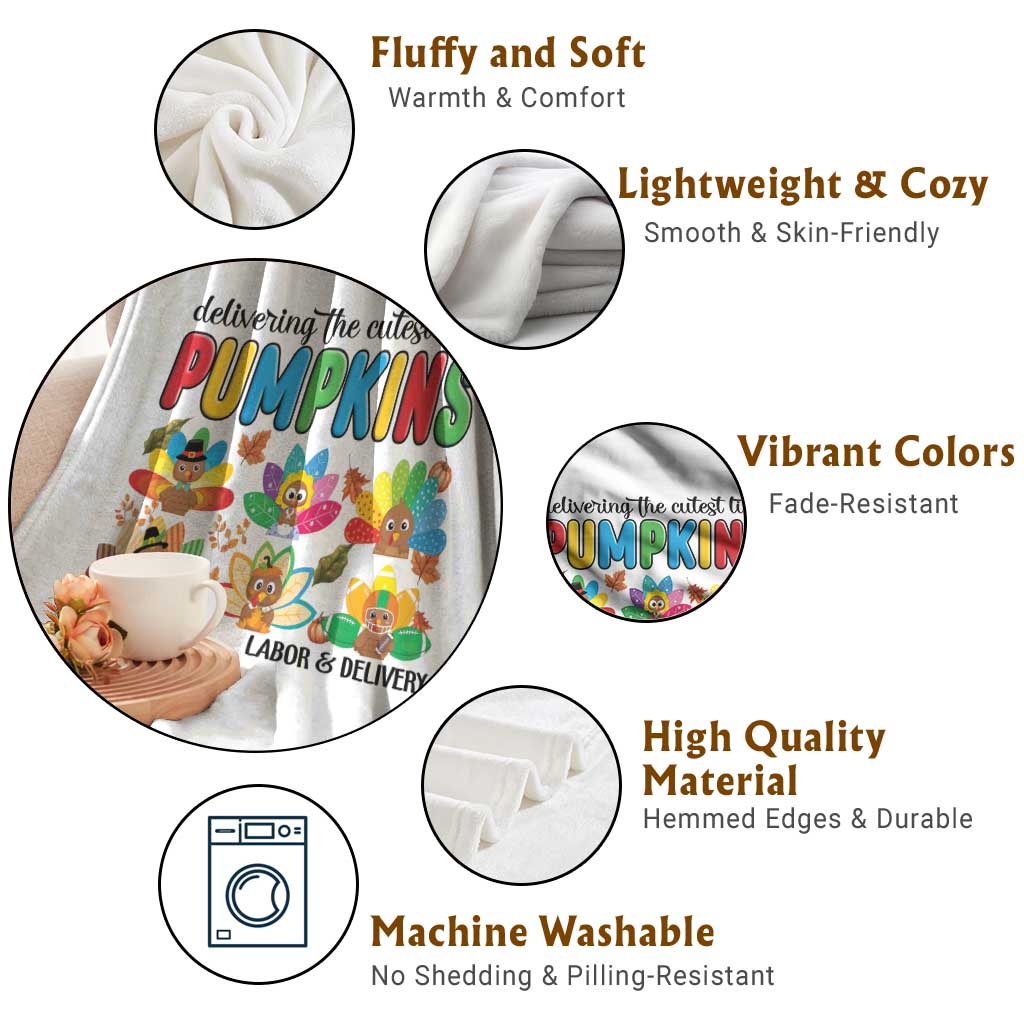 Thanksgiving Labor And Delivery Nurse Throw Blanket Cutest Turkeys TS14 Print Your Wear