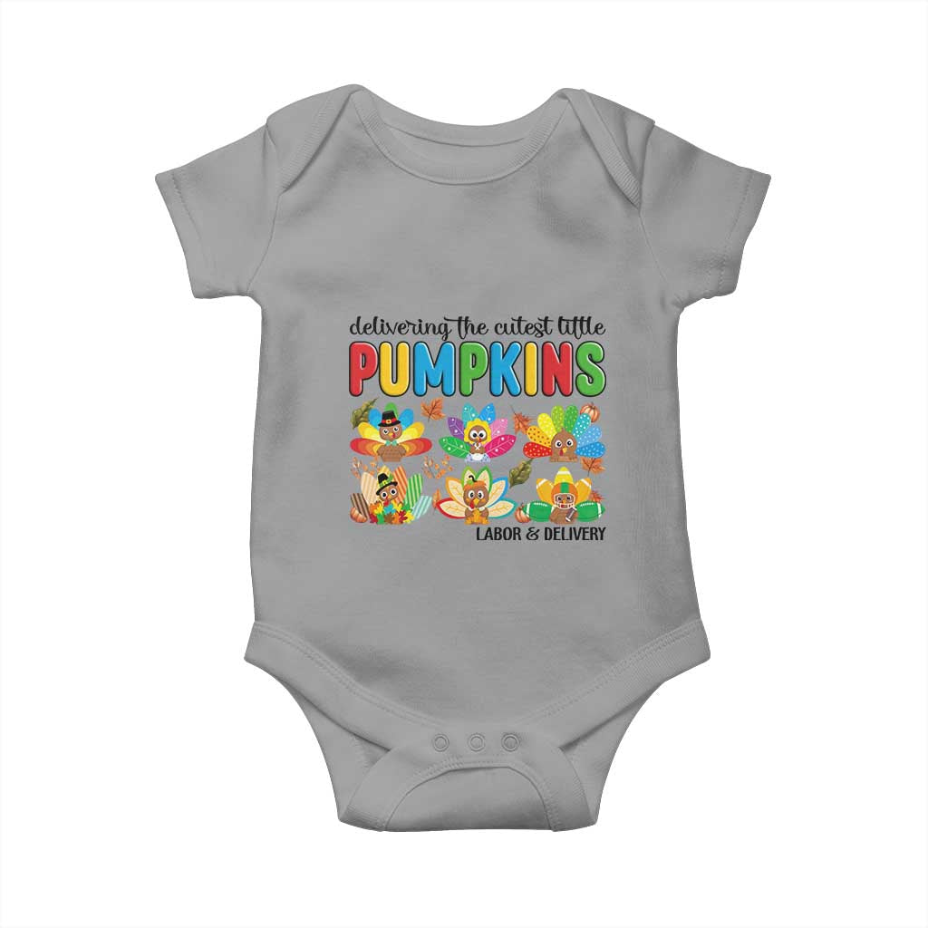Thanksgiving Labor And Delivery Nurse Baby Onesie Cutest Turkeys TS14 Sport Gray Print Your Wear
