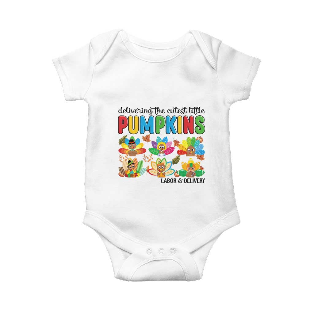 Thanksgiving Labor And Delivery Nurse Baby Onesie Cutest Turkeys TS14 White Print Your Wear