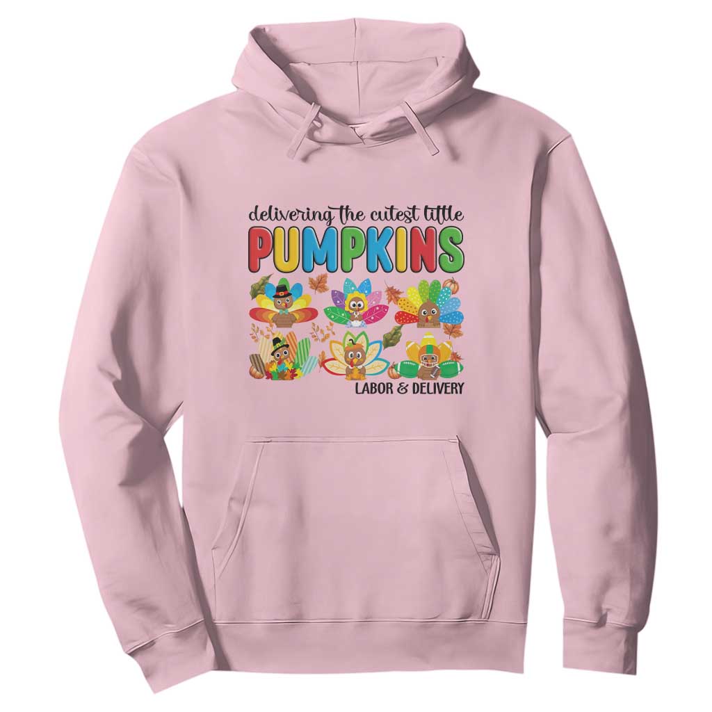 Thanksgiving Labor And Delivery Nurse Hoodie Cutest Turkeys TS14 Light Pink Print Your Wear