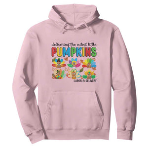 Thanksgiving Labor And Delivery Nurse Hoodie Cutest Turkeys TS14 Light Pink Print Your Wear
