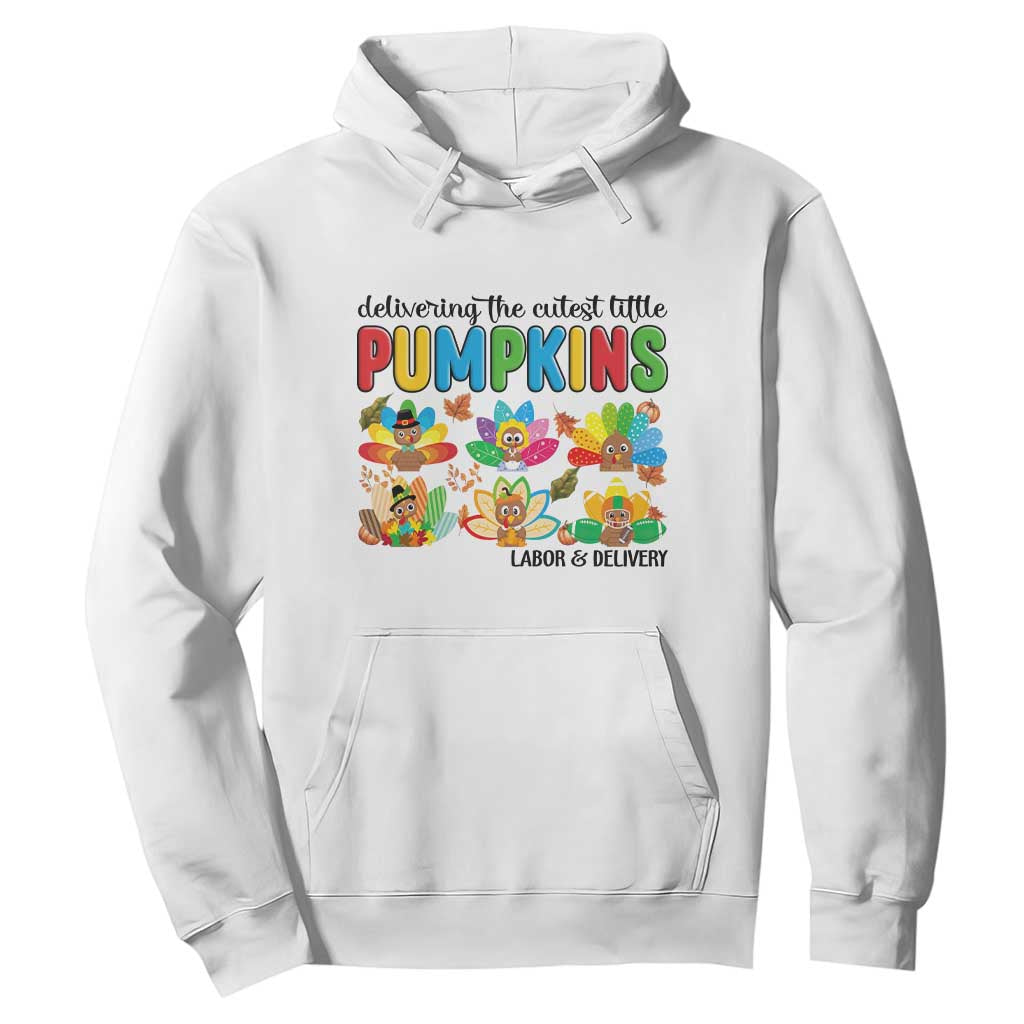 Thanksgiving Labor And Delivery Nurse Hoodie Cutest Turkeys TS14 White Print Your Wear