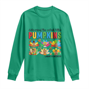 Thanksgiving Labor And Delivery Nurse Long Sleeve Shirt Cutest Turkeys TS14 Irish Green Print Your Wear