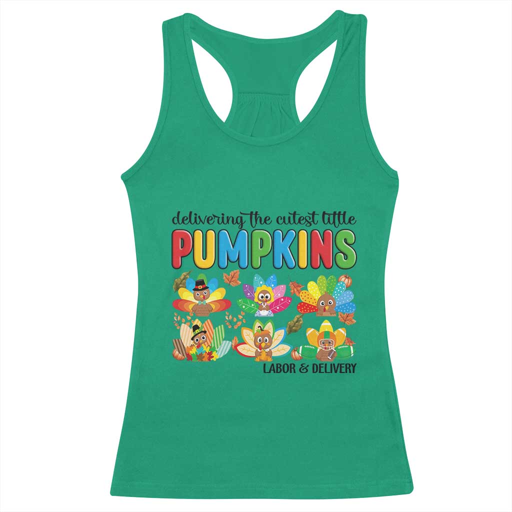 Thanksgiving Labor And Delivery Nurse Racerback Tank Top Cutest Turkeys TS14 Irish Green Print Your Wear