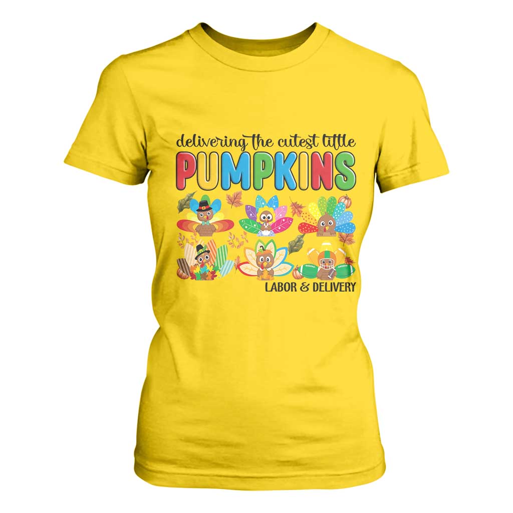 Thanksgiving Labor And Delivery Nurse T Shirt For Women Cutest Turkeys TS14 Daisy Print Your Wear
