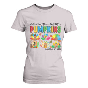 Thanksgiving Labor And Delivery Nurse T Shirt For Women Cutest Turkeys TS14 Ice Gray Print Your Wear