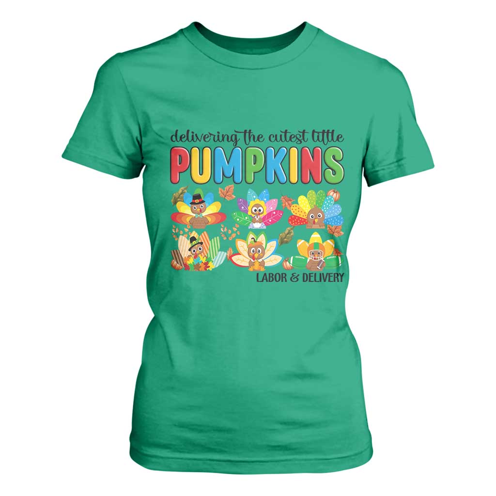 Thanksgiving Labor And Delivery Nurse T Shirt For Women Cutest Turkeys TS14 Irish Green Print Your Wear