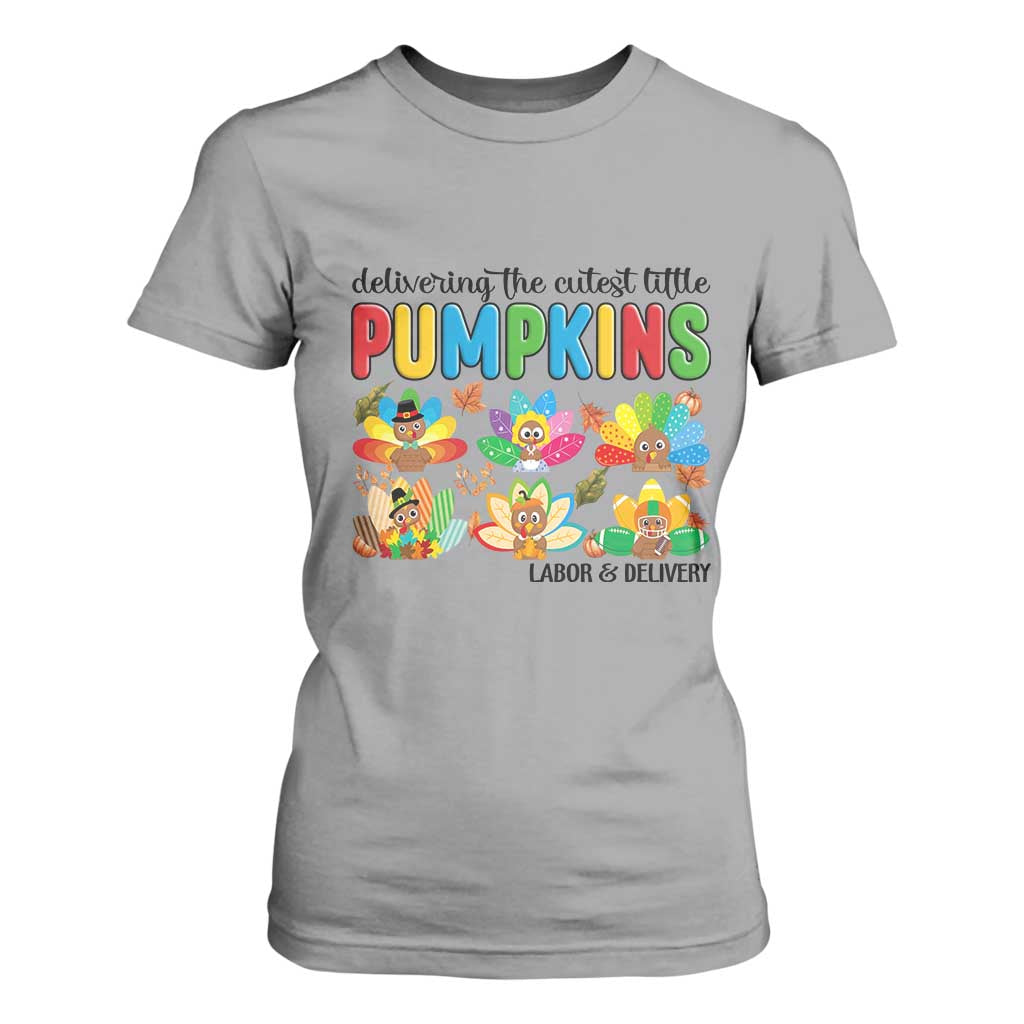 Thanksgiving Labor And Delivery Nurse T Shirt For Women Cutest Turkeys TS14 Sport Gray Print Your Wear