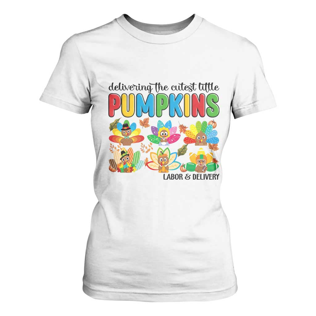 Thanksgiving Labor And Delivery Nurse T Shirt For Women Cutest Turkeys TS14 White Print Your Wear