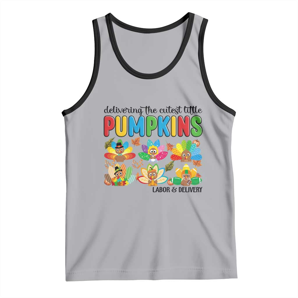 Thanksgiving Labor And Delivery Nurse Tank Top Cutest Turkeys TS14 Athletic Heather Black Print Your Wear