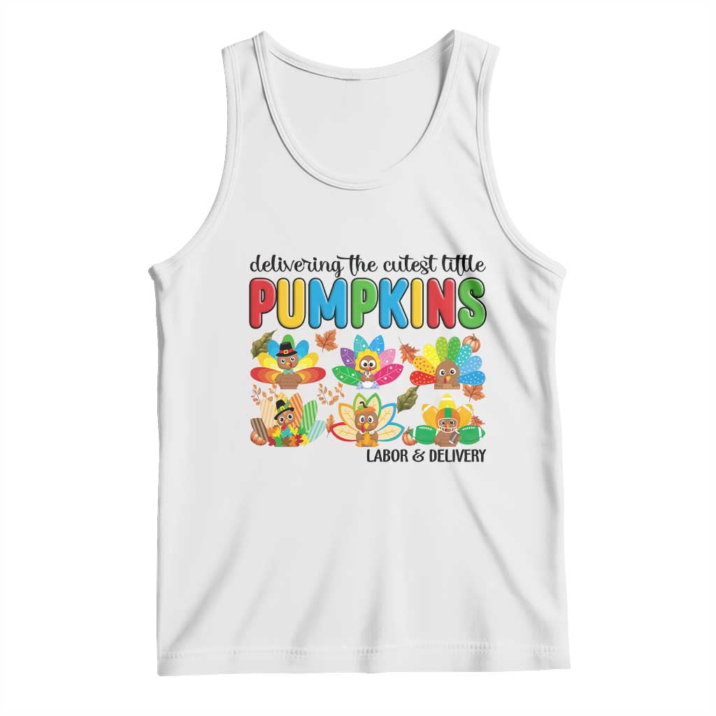 Thanksgiving Labor And Delivery Nurse Tank Top Cutest Turkeys TS14 White Print Your Wear