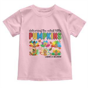Thanksgiving Labor And Delivery Nurse Toddler T Shirt Cutest Turkeys TS14 Light Pink Print Your Wear