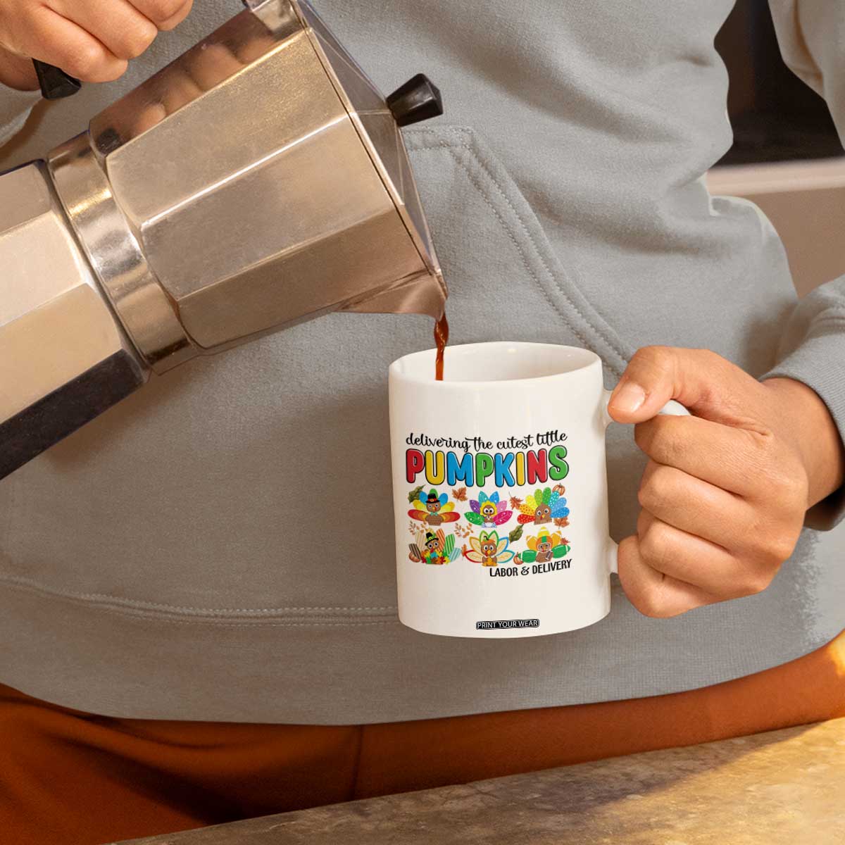 Thanksgiving Labor And Delivery Nurse Coffee Mug Cutest Turkeys TS14 Print Your Wear