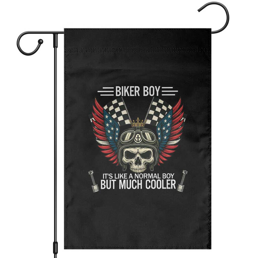 Skull Biker American Flag Motorcycle Biker Son Garden Flag TS14 Black Print Your Wear