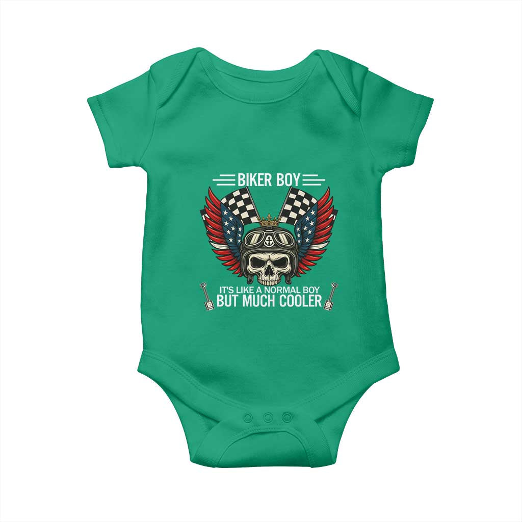 Skull Biker American Flag Motorcycle Biker Son Baby Onesie TS14 Irish Green Print Your Wear