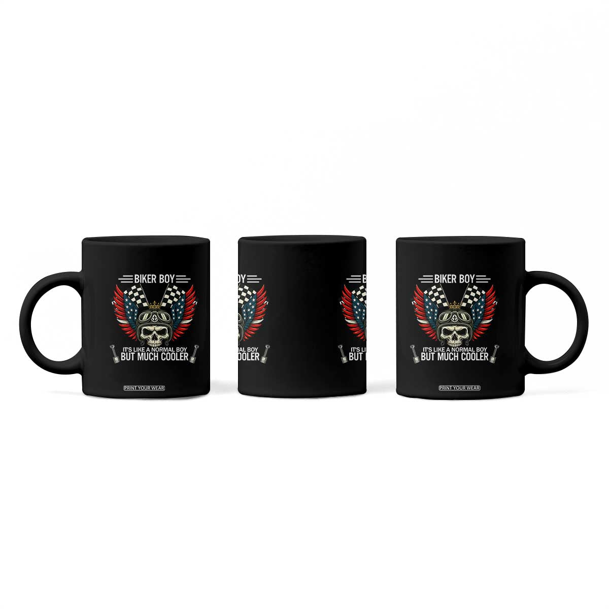 Skull Biker American Flag Motorcycle Biker Son Coffee Mug TS14 Print Your Wear