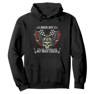 Skull Biker American Flag Motorcycle Biker Son Hoodie TS14 Black Print Your Wear