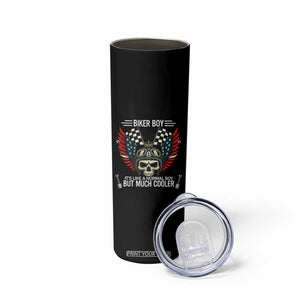 Skull Biker American Flag Motorcycle Biker Son Skinny Tumbler TS14 Print Your Wear