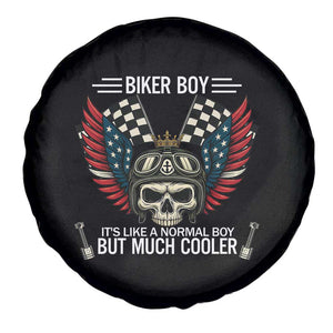 Skull Biker American Flag Motorcycle Biker Son Spare Tire Cover TS14 Print Your Wear