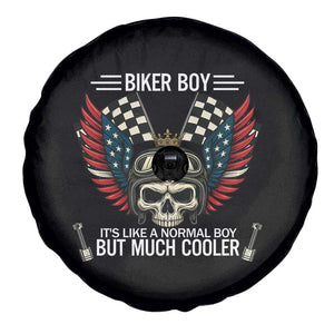 Skull Biker American Flag Motorcycle Biker Son Spare Tire Cover TS14 Print Your Wear