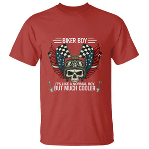 Skull Biker American Flag Motorcycle Biker Son T Shirt TS14 Red Print Your Wear