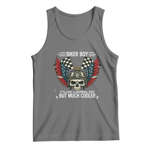 Skull Biker American Flag Motorcycle Biker Son Tank Top TS14 Black Heather Print Your Wear